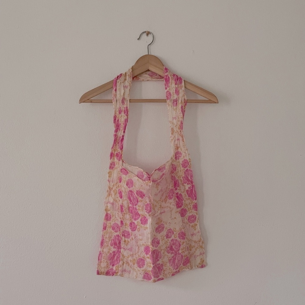 Free People Floral Tote Bag Lightweight Pink